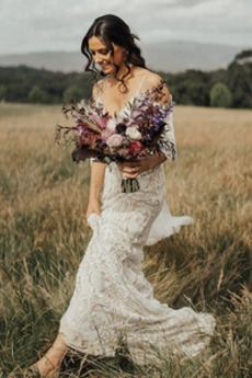 Robe de mariée Elégant A-ligne Plage Printemps Bretelles Spaghetti