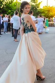 Robe de soirée Satin Décalcomanie Une épaule Fermeture à glissière