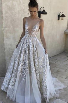 Robe de mariage Sexy Plage Traîne Courte Été Sans Manches Naturel taille