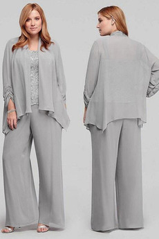 Robe mères Un Costume Drapé Haute Couvert 3/4 Manche Couvert de Dentelle