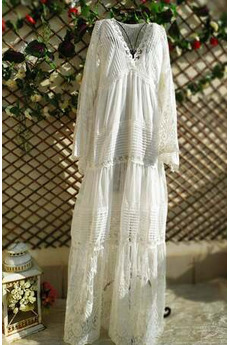 Robe de mariée Taille haute Appliquer Longueur de plancher Simple