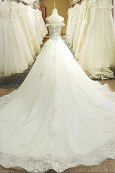 Robe de mariée Cérémonial Hiver Princesse Organza Manche Courte