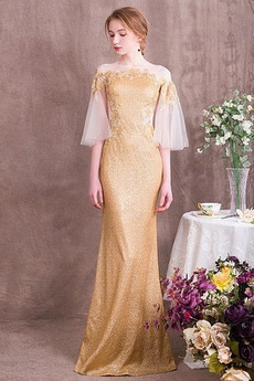 Robe de soirée Corsage Pailleté élancé Fermeture éclair a ligne