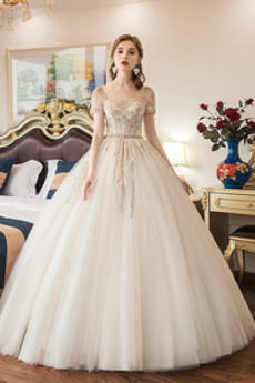 Robe de mariage Manche Courte Décalcomanie Chaussez Salle des fêtes