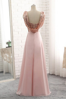 Robe de demoiselle d'honneur Corsage plissé Longue Mariage Sans Manches