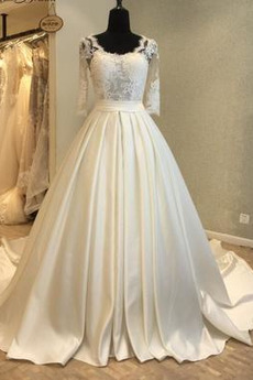 Robe de mariée Dos nu Manquant Cérémonial Manche Demi Col en V