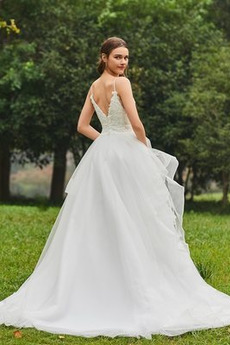 Robe de mariée De plein air Éternel Printemps Tulle Bretelles Spaghetti