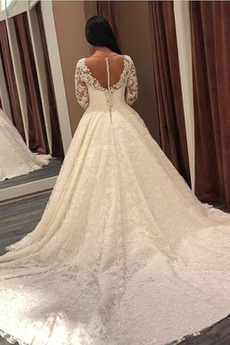 Robe de mariée Traîne Moyenne a ligne Satin Printemps Col Bateau