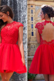 Robe de cocktail Courte Décolleté Dans le Dos Manche Courte vogue