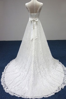 Robe de mariage Chapelle aligne Naturel taille Automne Ancien
