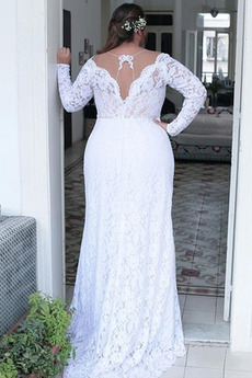 Robe de mariage Col en V Foncé Elégant Trou De Serrure Rivage