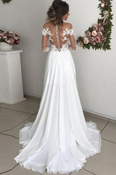 Robe de mariée Vente De plein air Naturel taille Train de balayage