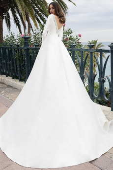 Robe de mariée Manche Longue Elégant Printemps Naturel taille