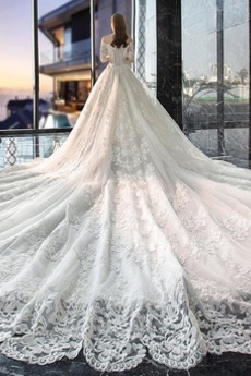 Robe de mariée Manche Courte Décalcomanie Dentelle Naturel taille