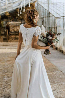 Robe de mariée Manquant Naturel taille Elégant Manche Courte