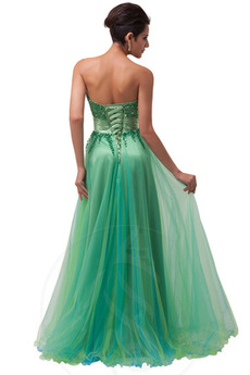 Robe de bal Luxueux Longueur au sol Perle Manquant Tulle col coeur