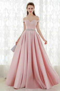Robe de bal A-ligne Manche Courte Naturel taille Fermeture à glissière