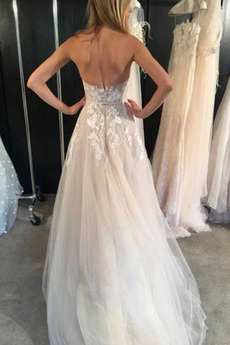 Robe de mariée Sans courroies Plage Naturel taille Été Longueur de plancher