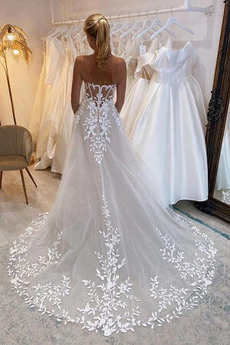 Robe de mariage Rosée épaule Elégant Décalcomanie Salle Naturel taille