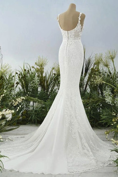 Robe de mariage Fermeture à glissière Tulle Elégant Sirène Naturel taille