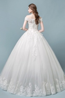 Robe de mariée Automne Décalcomanie Rosée épaule A-ligne Manche Courte