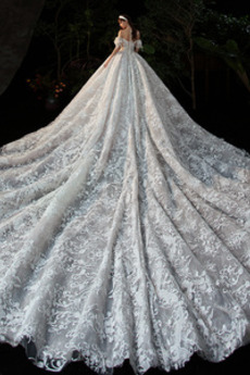Robe de mariée Manche Courte A-ligne Naturel taille Formelle