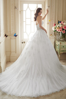 Robe de mariée Dos nu Col en Cœur Chic Dentelle Printemps Salle