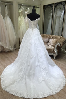 Robe de mariée Traîne Longue Décolleté Dans le Dos Naturel taille