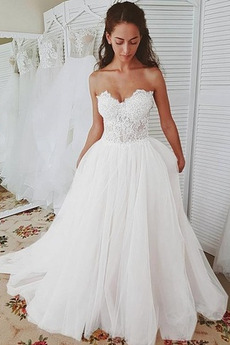 Robe de mariée Plage A-ligne Fermeture à glissière Naturel taille