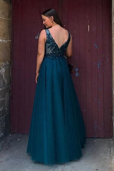 Robe de soirée Col en V Longueur Cheville Naturel taille Ballon