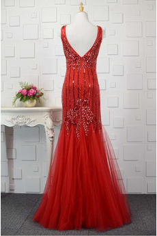 Robe de bal Fermeture à glissière Formelle Rouge Fête Satin Longueur au sol