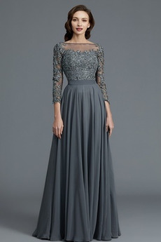 Robe mères Hiver Décalcomanie Traîne Courte Col Bateau Mariage