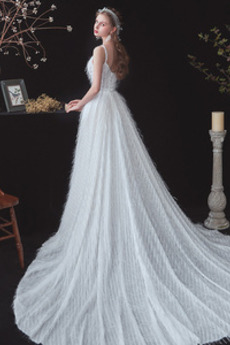 Robe de mariée Naturel taille A-ligne Tulle vogue Longue De plein air