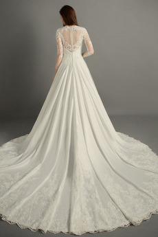 Robe de mariée Dentelle A-ligne Elégant Couvert de Dentelle Satin