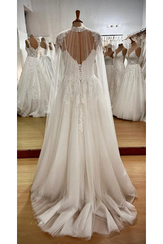 Robe de mariée Salle gossamer Naturel taille Longue Sans Manches