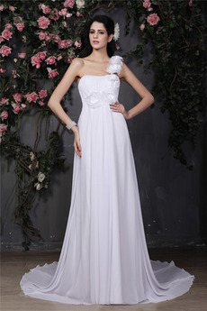 Robe de mariée Printemps Sommaire Orné de Rosette Norme Chiffon