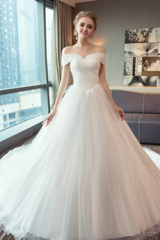 Robe de mariée Laçage Longue Elégant Manche Courte Rosée épaule