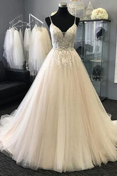 Robe de mariée Tulle Plage Vente Naturel taille Longue Automne