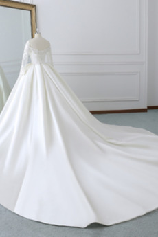 Robe de mariée Pomme Elégant Naturel taille Laçage A-ligne Chapelle