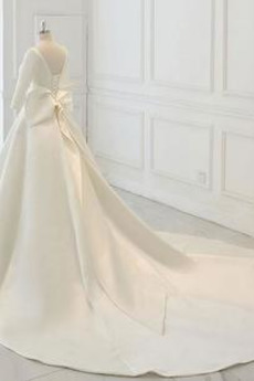 Robe de mariée Hiver Orné de Nœud à Boucle Manche de T-shirt