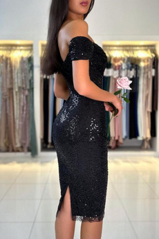 Robe de cocktail Naturel taille Manche Courte Automne Glissière