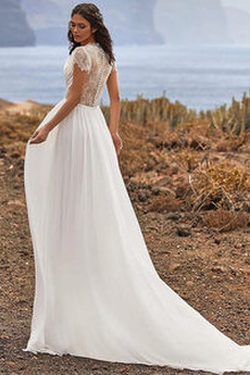 Robe de mariée Dentelle Automne Gaze Naturel taille Manche Courte