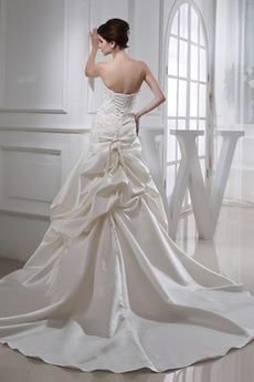 Robe de mariée Epurée Laçage Soie Avec la veste Hiver A-ligne