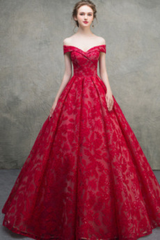 Robe de mariée Couvert de Dentelle Printemps Rosée épaule Drapé