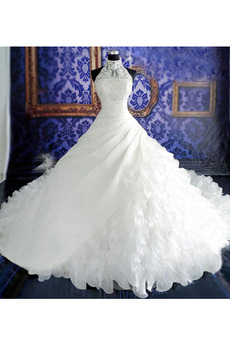 Robe de mariage Longue Printemps Sans Manches Dentelle Salle