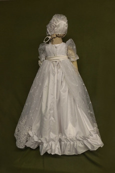 Robe de fille de fleur Princesse Dentelle Cérémonie Ceinture en Étoffe