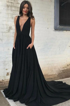 Robe de bal Décolleté Dans le Dos Sans Manches Montrer Train de petit