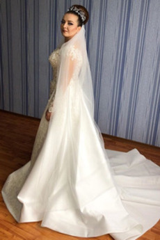 Robe de mariée Vintage Plus la taille Fermeture éclair A-ligne