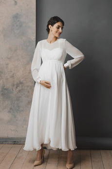 Robe de mariée Grossesse Plage Fermeture à glissière Naturel taille