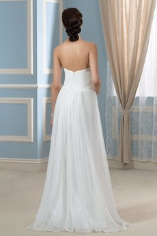 Robe de mariée Simple Fourreau plissé col coeur Dos nu Drapé